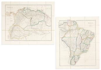 (SOUTH AMERICA.) John Arrowsmith. Set of 4 hand-colored engraved case maps.